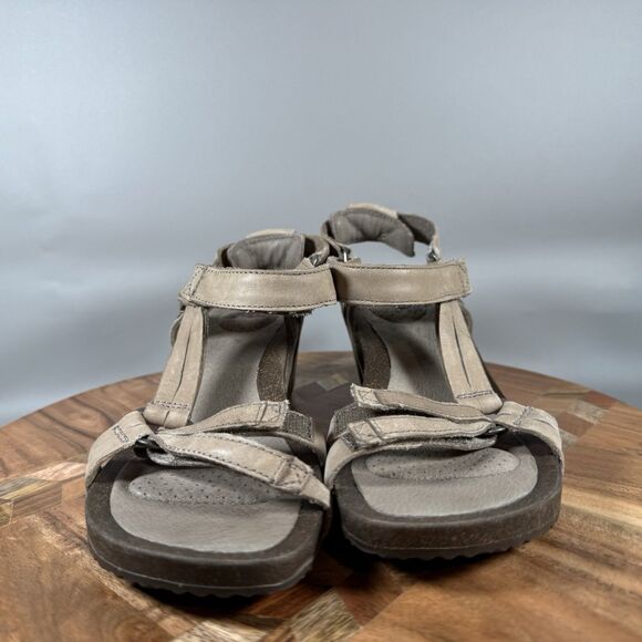 Teva Ysidro Womens 7 Sandal Beige Leather‎ Wedge Strappy Comfort Casual Shoes - Picture 2 of 7